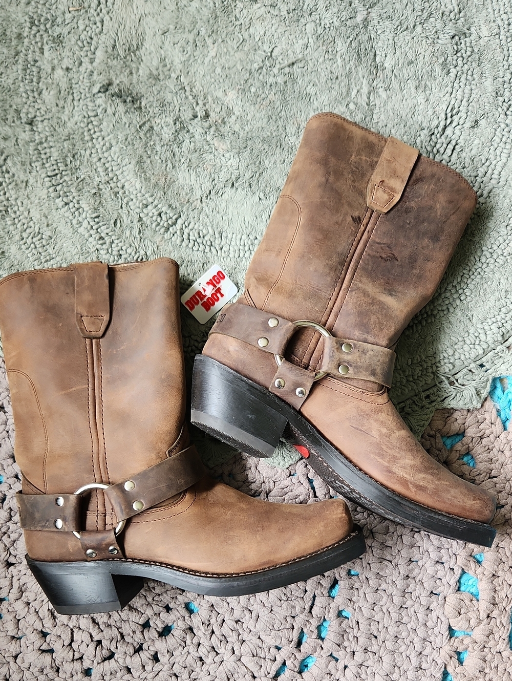 New Durango Harness Buckle Boots RD594 Classic Western Style 10" Bown Learher